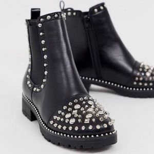 ASOS Truffle Collection studded flat ankle boots